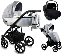 Детская коляска Bexa Air 3 в 1 с автокреслом Avionaut Cosmo 09 белая кожа+св.серый