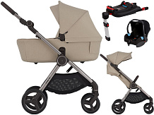 Детская коляска Anex iQ Premium NT 4 в 1 и автокресло Biuco BC100B + База Anex Karwala ISOFix без адаптеров iq-22 Creamy