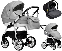 Детская коляска Indigo Indigo Special New 3 в 1 с автокреслом Avionaut Cosmo Grey Is04 серая кожа
