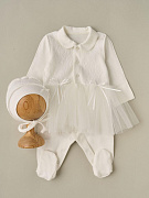 Комбинезон с юбочкой и чепчик Little Star Эмили 3362 (ЧЗ-мз) крем 62