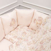 Комплект в кровать Lappetti Волшебные грезы для овальной и прямоугольной кроватки 6 пр. розовый