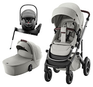 Коляска 3 в 1 Britax Roemer Smile 5Z LUX и автокресло Baby-Safe PRO Style Mineral Grey + Vario Base 5Z Linen Grey