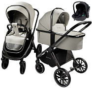 Детская коляска AmaroBaby Motus V2 3 в 1 с автокреслом Rant Miro Black белый