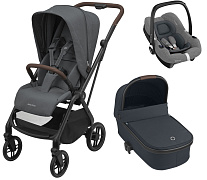 Детская коляска Maxi-Cosi Leona²  Oria 3 в 1 с автокреслом CabrioFix Select grey 1204204110 Twillic Graphite/1507750111 Essential Graphite