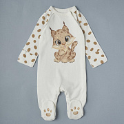Комбинезон-асим на кнопках Little Star Рысенок 40-309 (ЧЗ-мз) крем 74