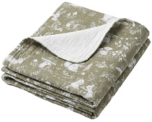 Плед Lappetti муслиновый двухсторонний МП05 МП05/10 Лесная симфония молочный