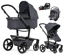 Детская коляска 4 в 1 Joolz Day 5 и автокресло Baby-Safe Core Frost Grey и база Vario Base 5Z без адаптеров Stone Grey