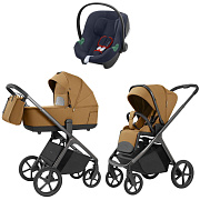 Коляска Carrello Vector 2025 CRL-6551 и автокресло Cybex Aton B2 Bay Blue 3 в 1 Golden Beige