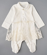 Детский комбинезон с юбочкой Little Star Жасмин интерлок крем 62