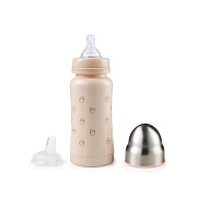 Термобутылочка Happy Baby Baby с силиконовой соской и соской-поильником 200 мл sand