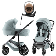 Коляска 3 в 1 Britax Roemer Smile 5Z Style и автокресло Baby-Safe PRO LUX Warm Caramel + Vario Base 5Z Harbor Blue