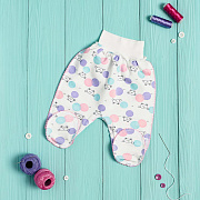 Ползунки Vikalex Шарики розовые футер на широкой резинке 62