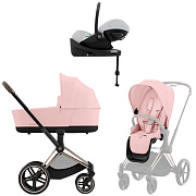 Коляска Cybex Priam IV Rosegold complete Cloud G Fog Grey Base G 3 в 1 Peach Pink