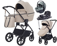 Детская коляска Rant Teo Soft 4 в 1 с автокреслом Aster Zero Olive и базой Beige