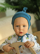 Шапочка с завязками Little Star Узелок 3842 индиго 36