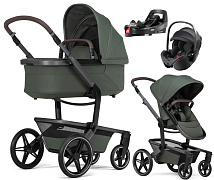 Детская коляска 4 в 1 Joolz Day 5 и автокресло Britax Roemer Baby-Safe Pro Classic Deep Black без адаптеров и база Vario Base 5Z Forest Green