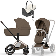 Коляска Cybex Priam V Rosegold Style Cloud T Off White Plus Base T 4 в 1 Coconut Brown