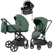 Коляска Carrello Alfa CRL-6522 2025 Nova DK791 Grey Line с базой Isofix 3 в 1 Meadow Green