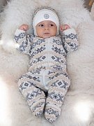 Комбинезон с капюшоном НаследникЪ Выжанова Скандинавия НВ6014 ЧЗ серо-бежевый 62