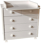 Детский пеленальный комод Кедр Valencia ЛДСП 800/5 538178 белый/белый