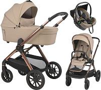 Детская коляска 3 в 1 Espiro Code 2026 и автокресло Pi Beige 119 loving beige