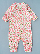 Комбинезон растущий на молнии Little Star интерлок 13016 (мз) тюльпаны, крем 62