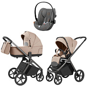 Коляска Carrello Vector 2025 CRL-6551 и автокресло Cybex Cloud G i-Size Lava Grey 3 в 1 Mellow Beige