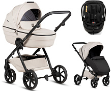 Детская коляска Tutis Uno 6 Plus Leather collection 3 в 1 с автокреслом Beno Black 1602151 Latte