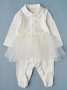 Комбинезон с юбочкой Little Star Бантики хлопок интерлок 3373 крем 62