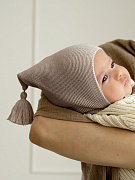 Шапочка вязаная AmaroBaby Pure Love Sweet ЧЗ коричневый 44