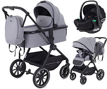 Детская коляска Rant Moss 3 в 1 с автокреслом Rant Evomax Black Classic Grey
