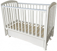 Детская кроватка Кедр Люси 2 (маятник универсальный, колесо) белый