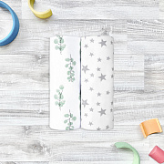 Пелёнки Mjolk трикотажные 2 шт 120х85 см Эвкалипт/Звёзды