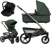 Детская коляска 3 в 1 Joolz Geo5 и автокресло Osann Cuddle Carbon без адаптеров Forest Green