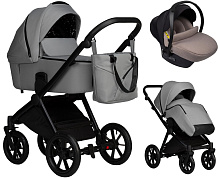 Детская коляска Indigo Solio 3 в 1 с автокреслом Avionaut Cosmo Beige So04 св.серый