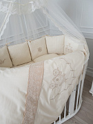 Комплект в кровать Lappetti Карета для овальной и прямоугольной кроватки 6 предметов шампань