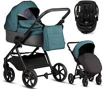 Детская коляска Tutis Leo 3 Plus 3 в 1 с автокреслом Beno Black 1582307 Sea Blue