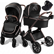 Детская коляска AmaroBaby Motus Premium Ecco Exclusive 3 в 1 с автокреслом Rant Cruise Black черный
