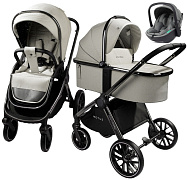 Детская коляска AmaroBaby Motus V2 3 в 1 с автокреслом Rant Miro Olive белый