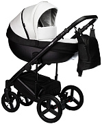 Детская коляска Indigo Tour Eco 2 в 1 Te10 черная кожа+белая кожа