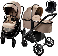 Детская коляска AmaroBaby Motus V2 3 в 1 с автокреслом Rant Miro Black мокко