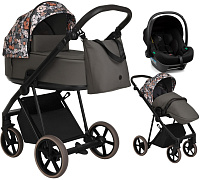 Детская коляска Roan Sol Flowers 3 в 1 с автокреслом Tutis Elo Lux Black RSF/5003 Forest Clearing/Black