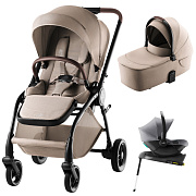 Коляска 3 в 1 Britax Roemer RIO Style и автокресло Baby-Safe Core Frost Grey + Vario Base 5Z Teak