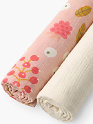 Пелёнки муслиновые Buba Kids, 2 шт, 75х115 см BKMUSSW62 Ягодная поляна/Сливочный