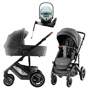 Коляска 3 в 1 Britax Roemer Smile 5Z Style и автокресло Baby-Safe PRO Style Harbor Blue + Vario Base 5Z Mineral Grey