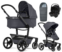Детская коляска 3 в 1 Joolz Day 5 и автокресло Baby-Safe Core Space Black + конверт в подарок Stone grey