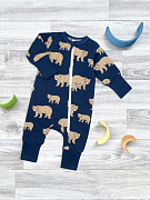 Утеплённый комбинезон с открытой ножкой Mjolk Бурые мишки 56