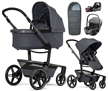 Детская коляска 4 в 1 Joolz Day 5 и автокресло Britax Roemer Baby-Safe Pro Style Mineral Grey и база Vario Base 5Z + конверт в подарок Stone grey