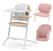 Стульчик для кормления Cybex Lemo 4 в 1 с мягкими чехлами Comfort Inlay Sand White/Pearl Pink