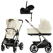 Коляска Cybex Talos S Lux TPE complete Cloud G Magic Black Base G 4 в 1 Seashell Beige с дождевиками
